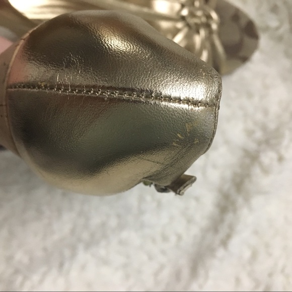 Coach Metallic Gold Joslin Heels sz 9 - Picture 6 of 8